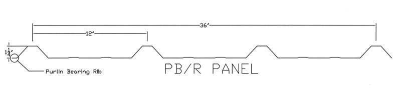 Metal roofing panel PBR profile
