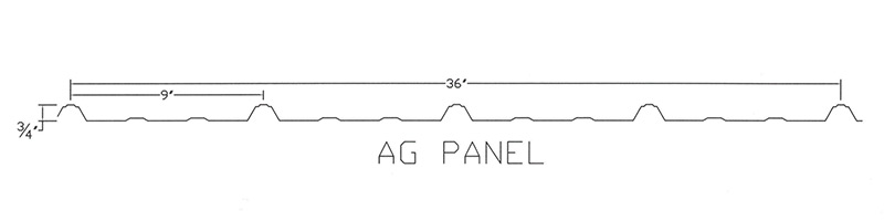 Metal roofing panel AG profile