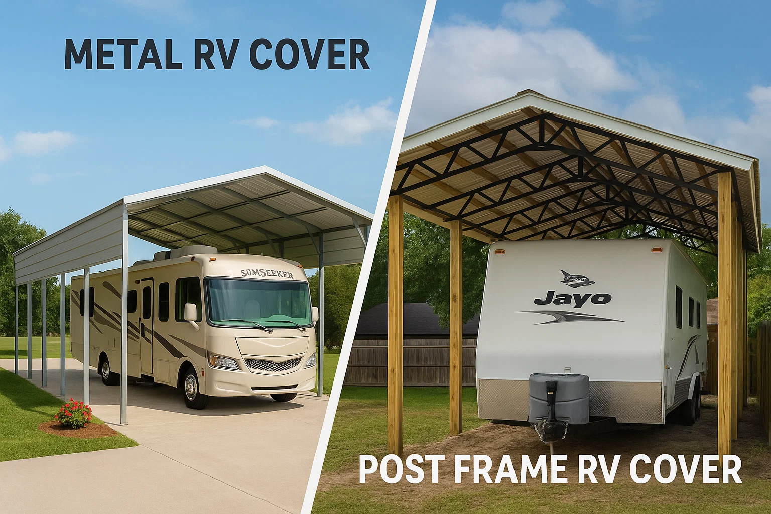 Outside Mount Frame Rv Choosing the Right RV Cover: Metal vs. Post Frame — and Why It Matters ...